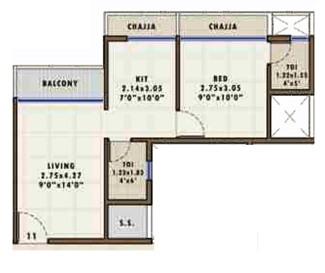 Unit plan - 460 sq.ft.
