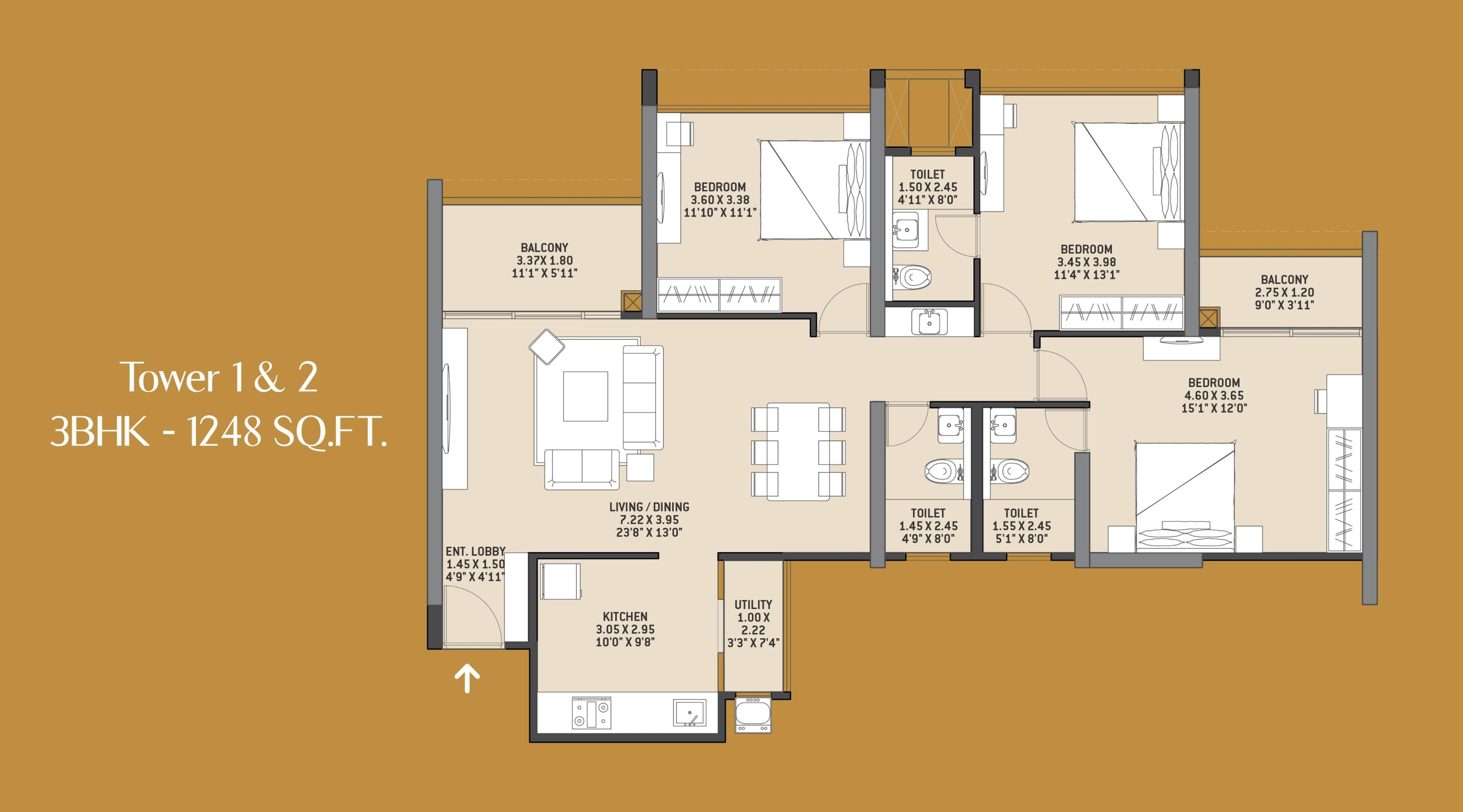 VTP Altamira Unit plan - 1248 sq.ft.
