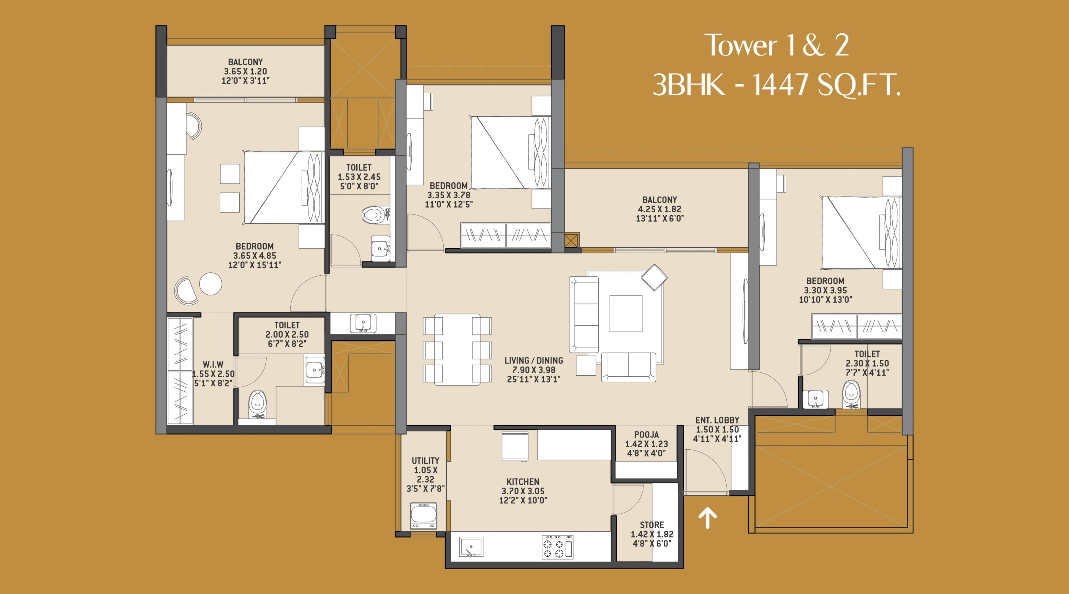 VTP Altamira Unit plan - 1447 sq.ft.