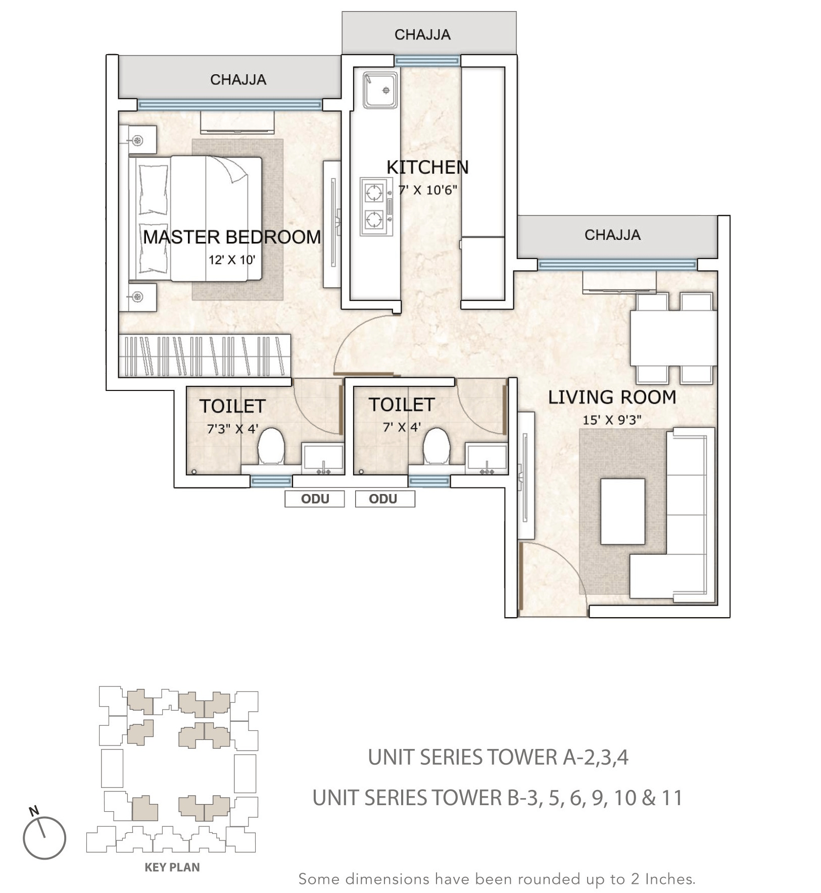 Tricity Heritage Unit plan - 424 sq.ft.