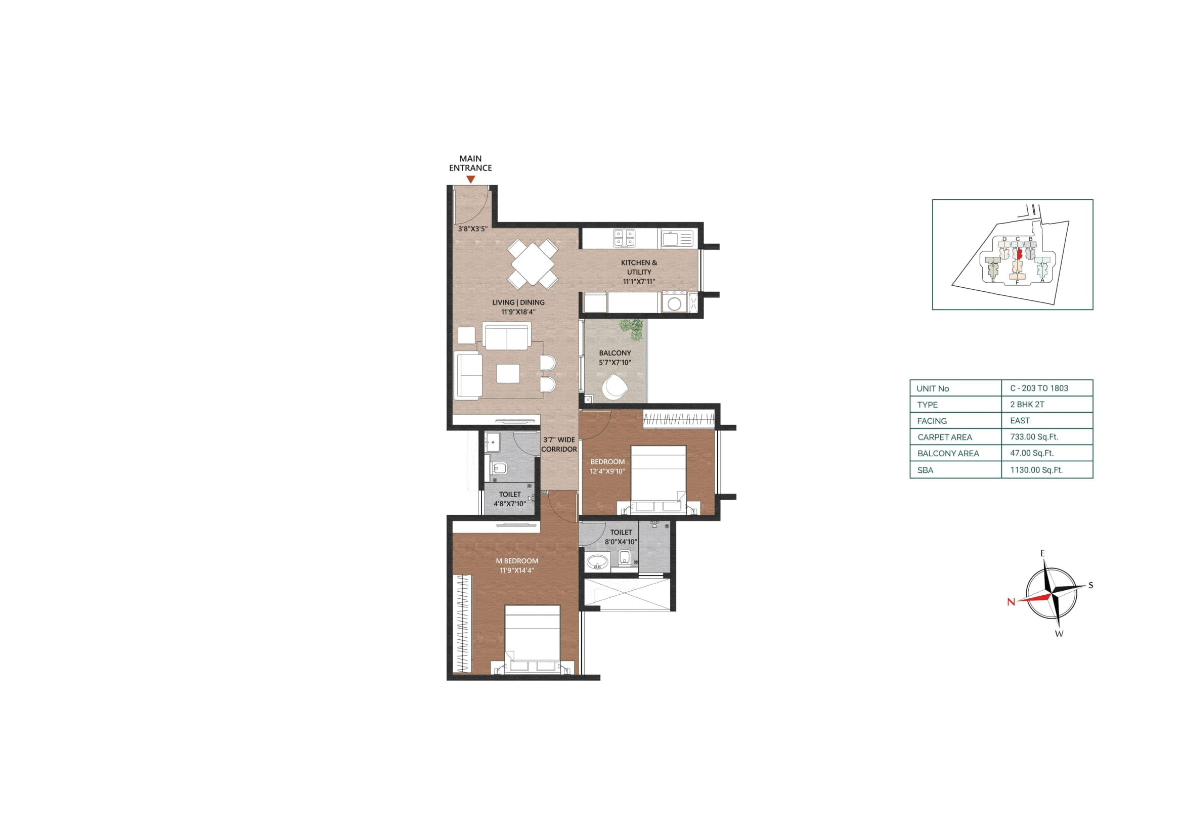 Concorde Neo Unit plan - 791 sq.ft.
