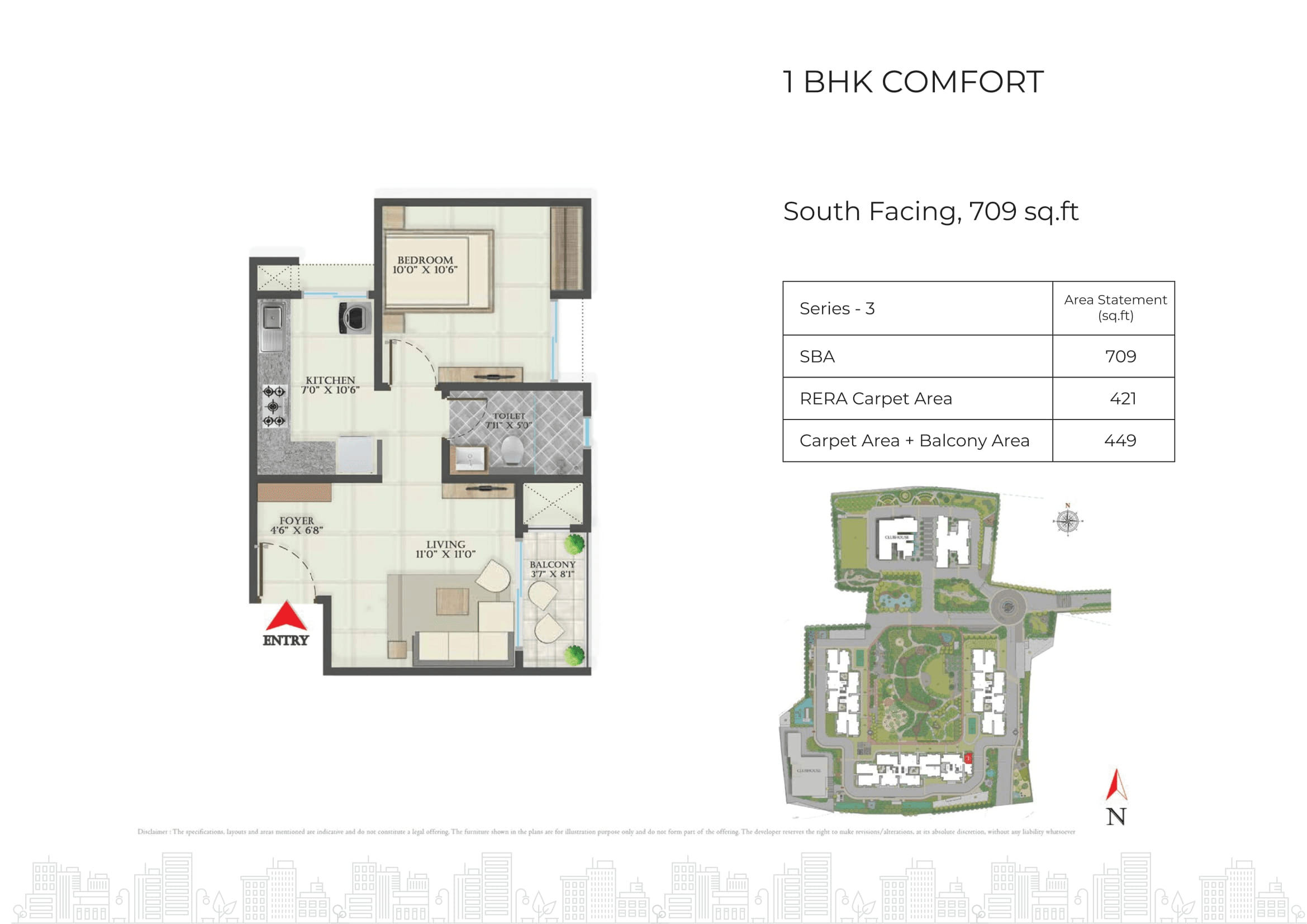 Abhee Aaria Unit plan - 496 sq.ft.