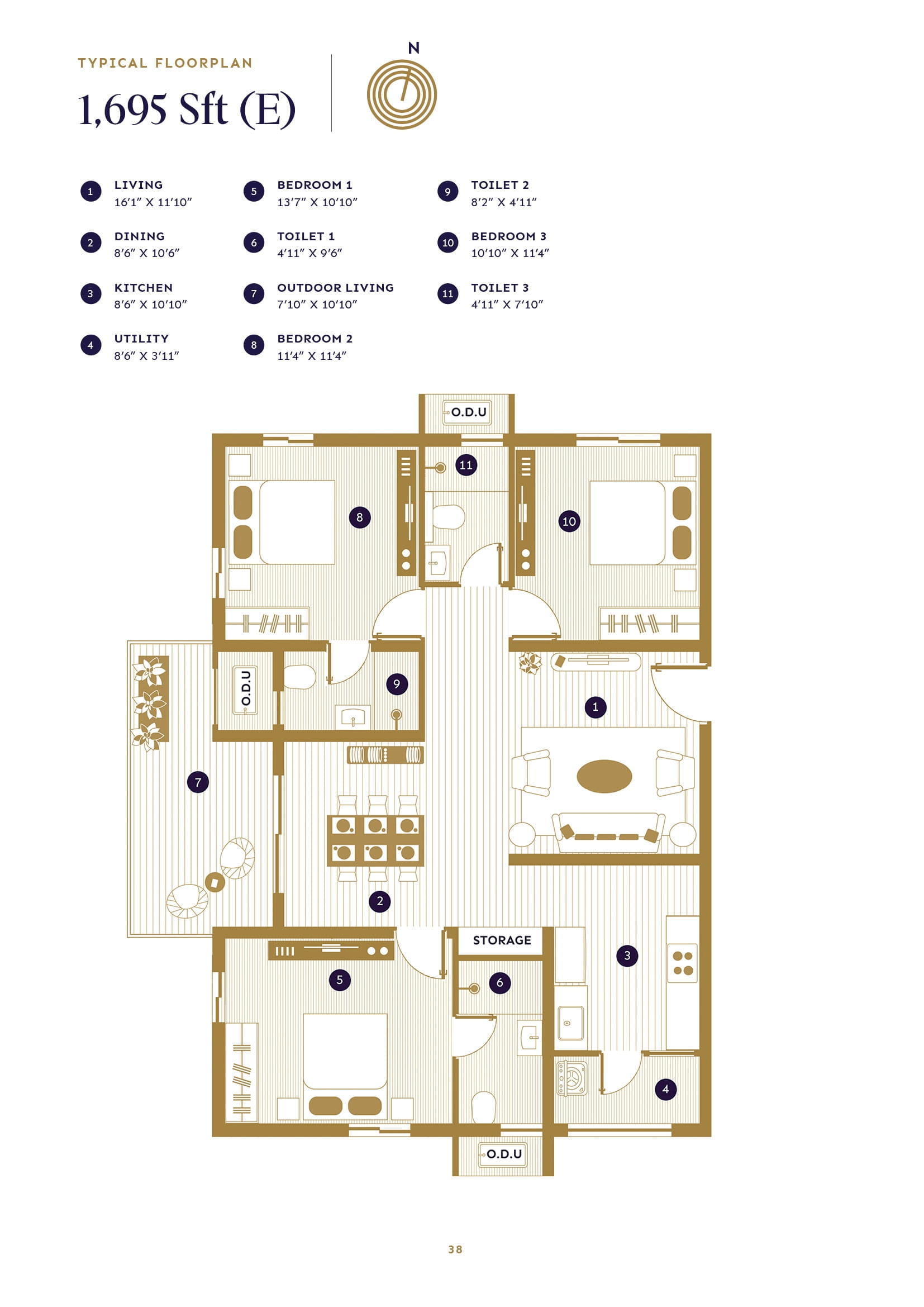 Unit plan - 1050 sq.ft.