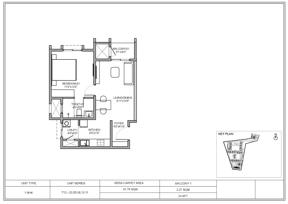Birla Evara Unit plan - 450 sq.ft.