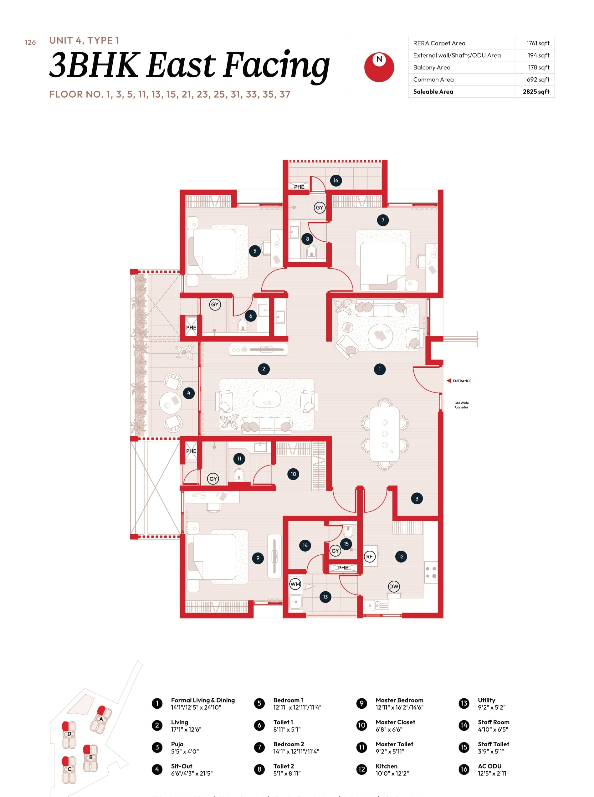 Unit plan - 1977 sq.ft.