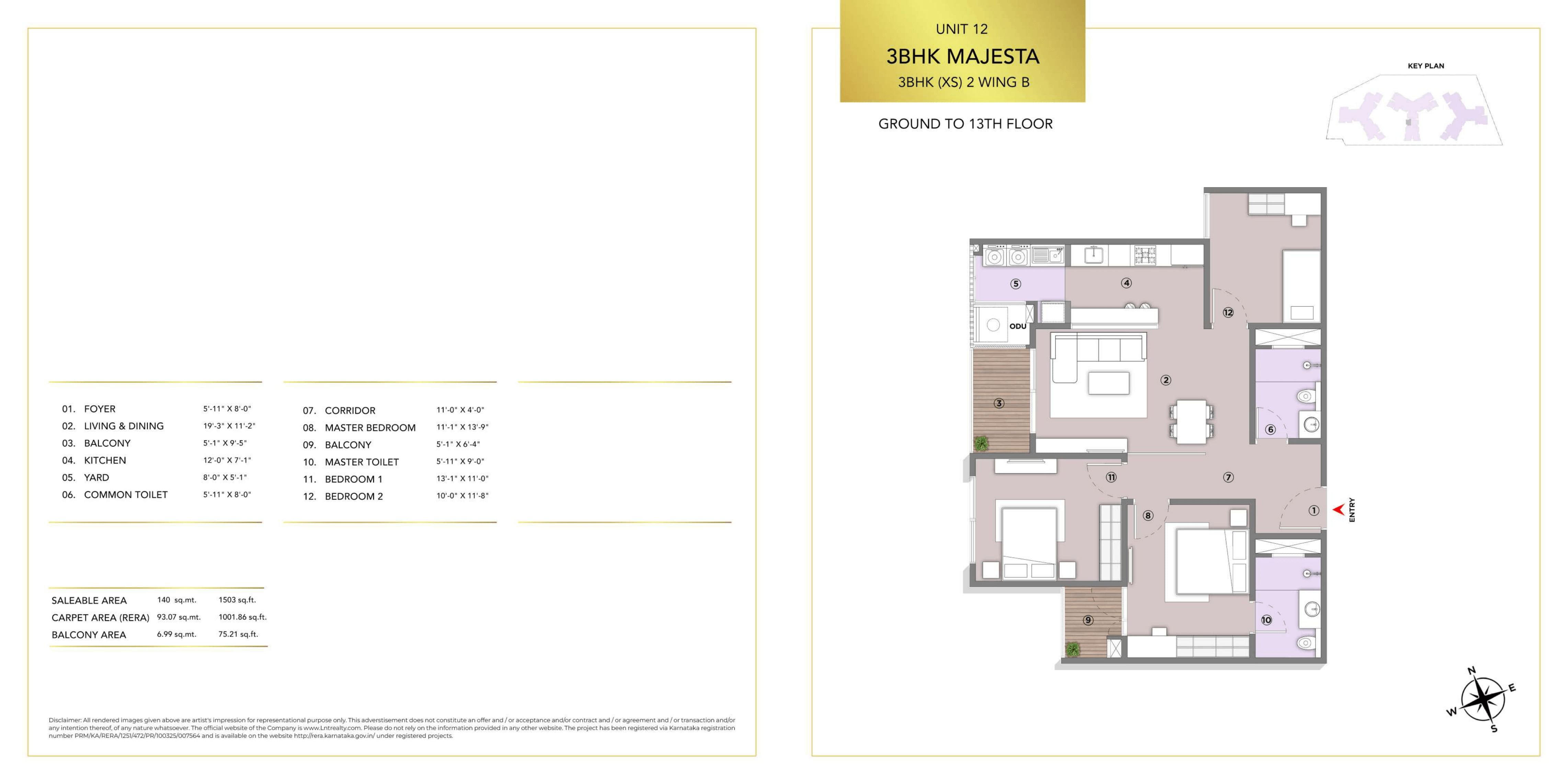 Unit plan - 1002 sq.ft.