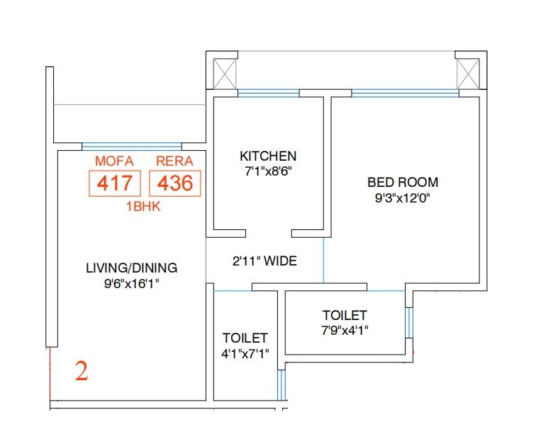 Samarpan Swanand Unit plan - 436 sq.ft.