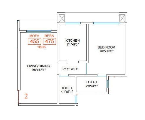 Samarpan Swanand Unit plan - 475 sq.ft.