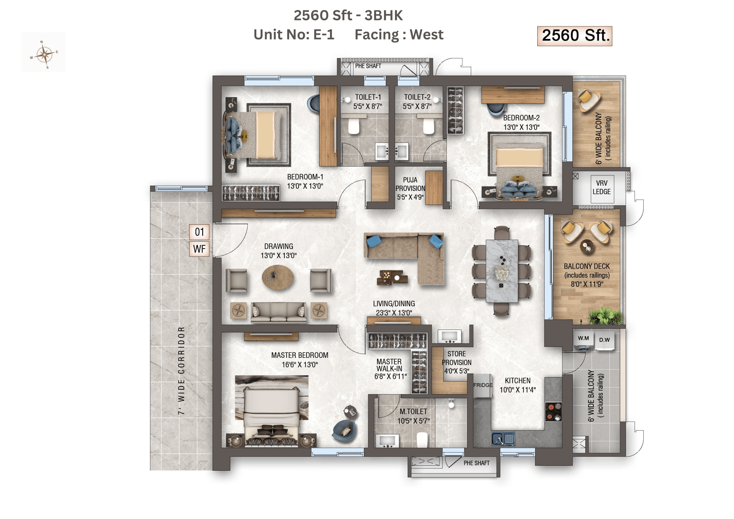 GHR The Cascades Unit plan - 1792 sq.ft.