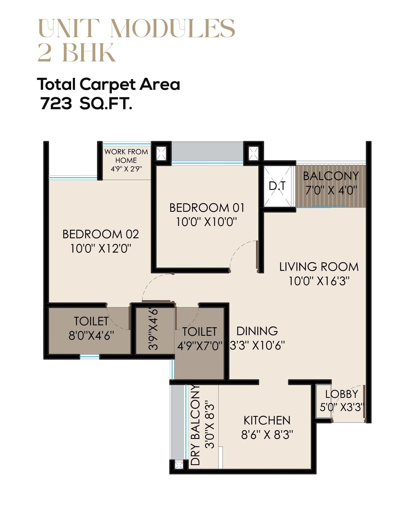 Unit plan - 723 sq.ft.