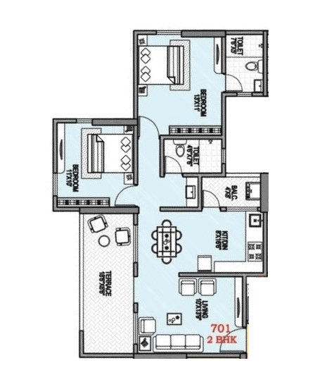Unit plan - 845 sq.ft.