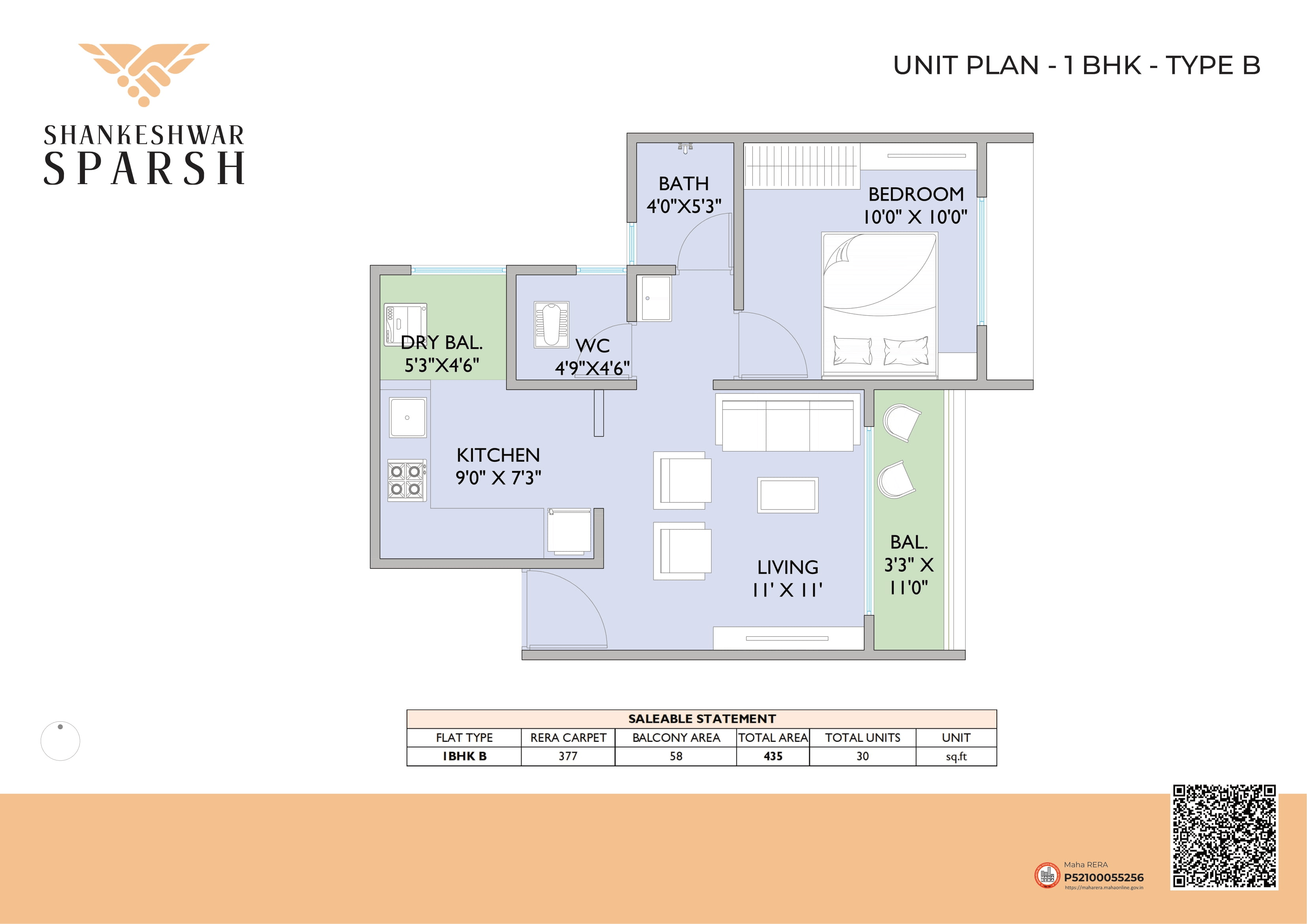 Unit plan - 435 sq.ft.