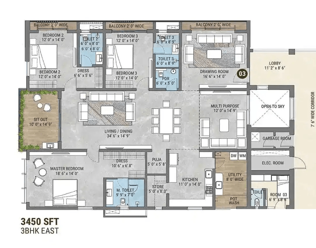 Unit plan - 2415 sq.ft.