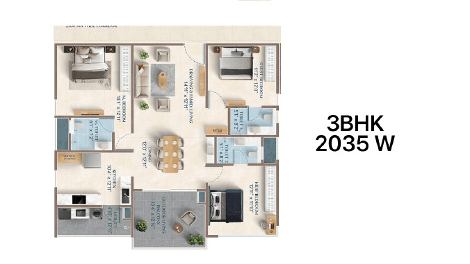 ASBL Broadway Unit plan - 2035 sq.ft.