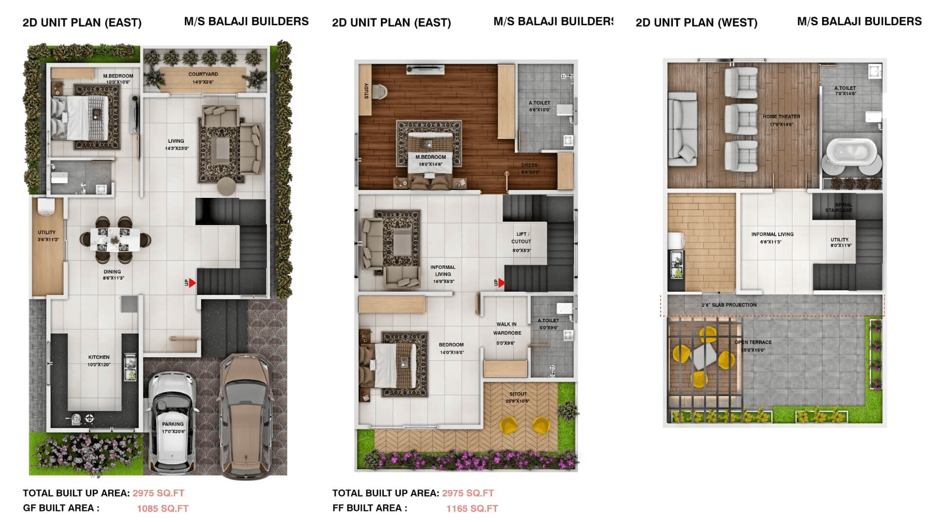 Sri Balaji Urban Retreat Unit plan - 1500 sq.ft.