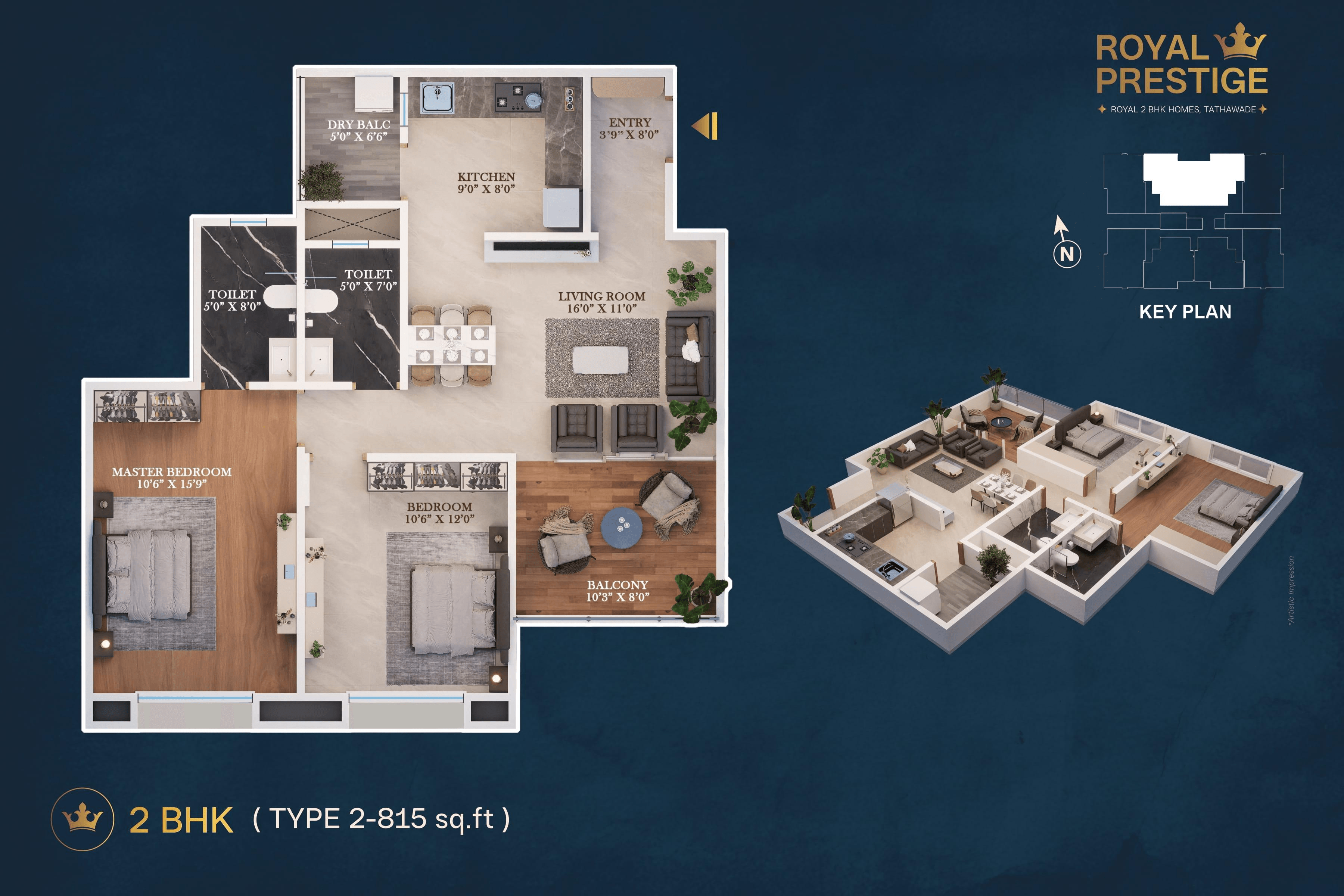 Unit plan - 815 sq.ft.