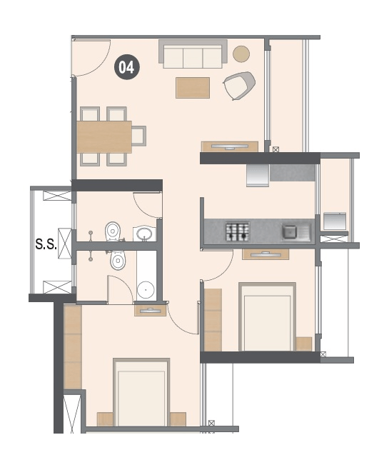 Unit plan - 648 sq.ft.