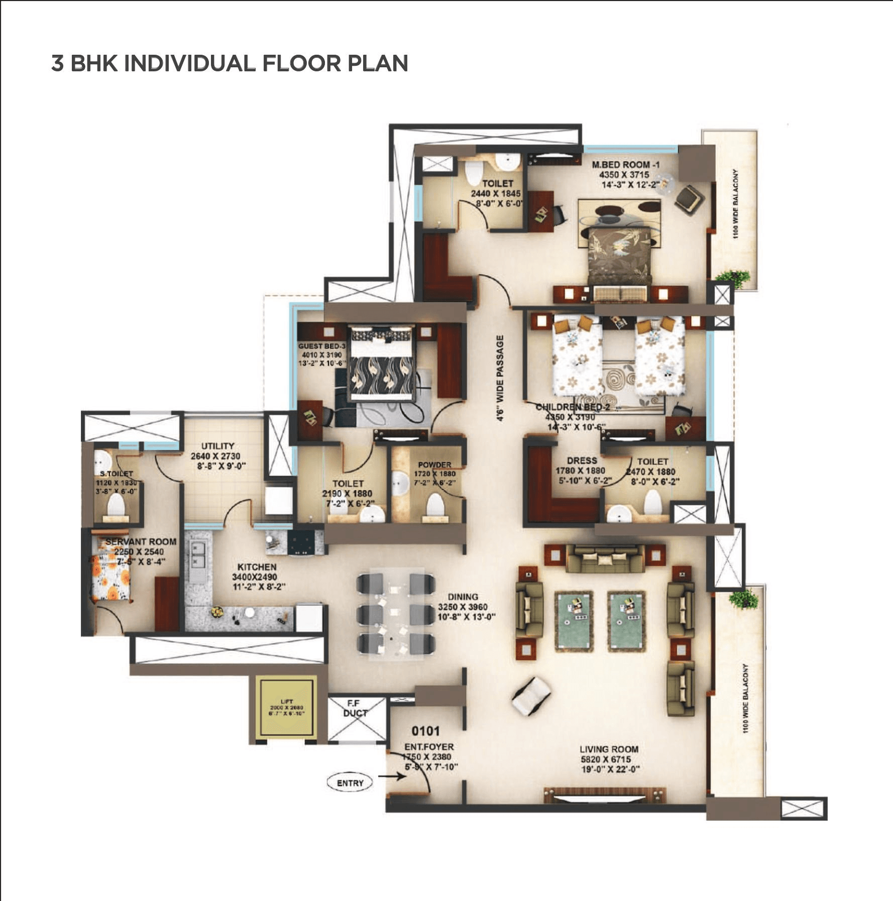 Unit plan - 1956 sq.ft.