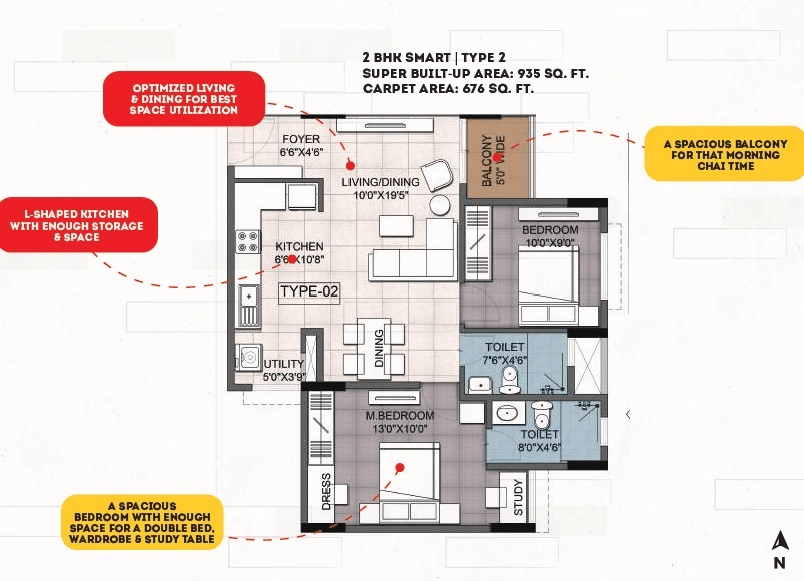 Sipani Royal Heritage Unit plan - 676 sq.ft.