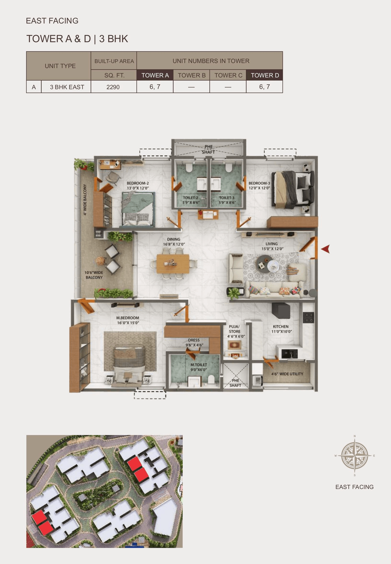 Ramky The Eminent Unit plan - 1417 sq.ft.