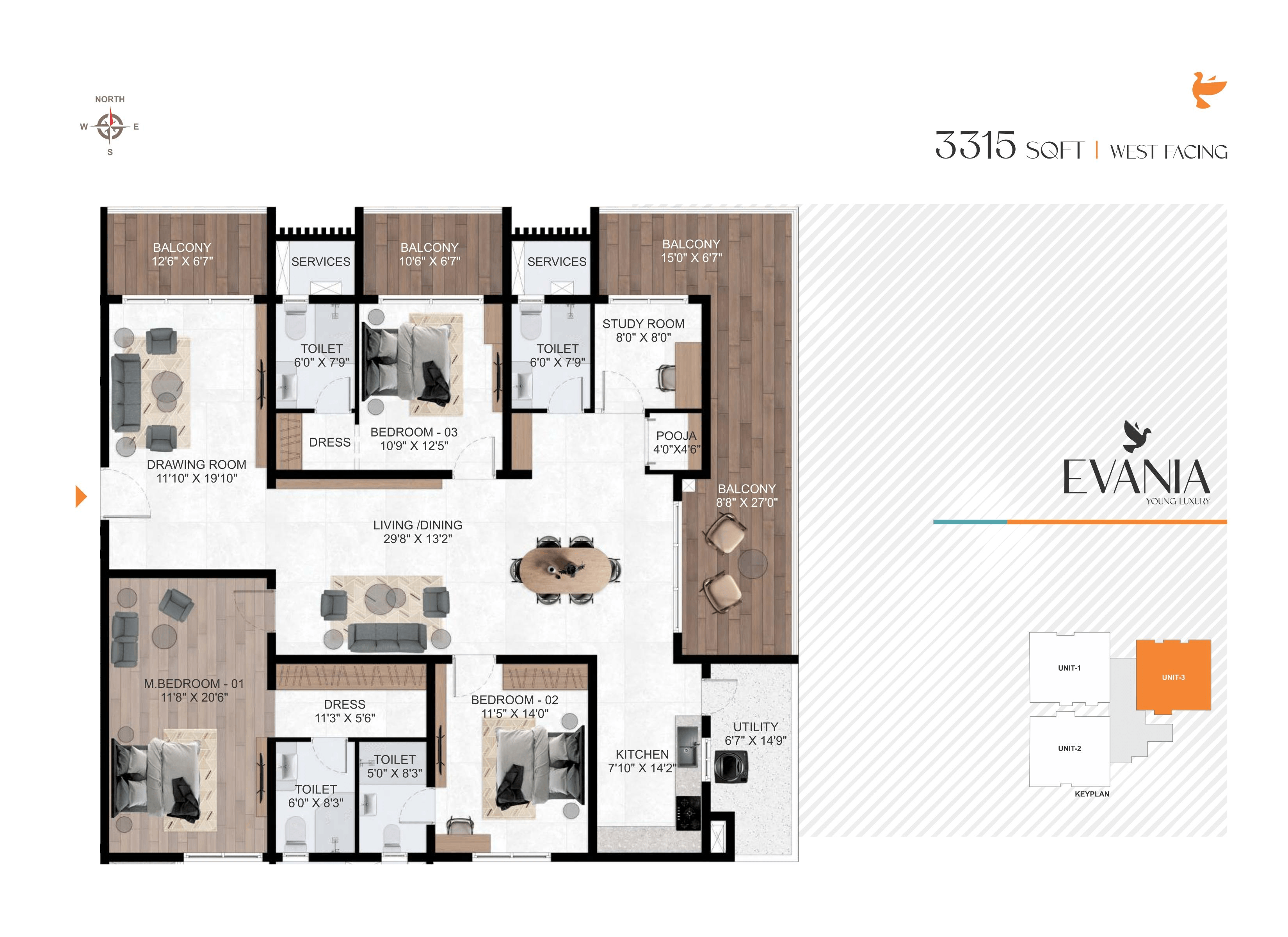 AVR Evania Unit plan - 2320 sq.ft.