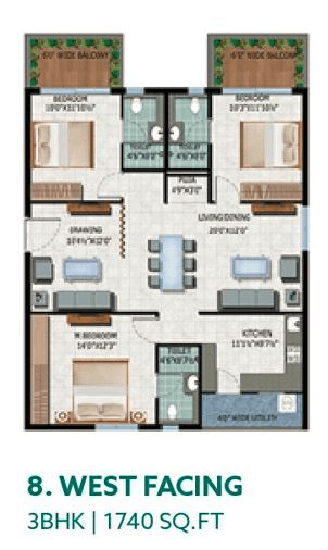 Unit plan - 1253 sq.ft.
