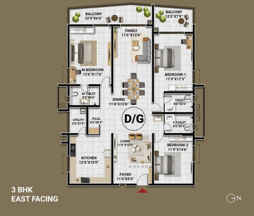 Lumbini Elysee Unit plan - 2017 sq.ft.