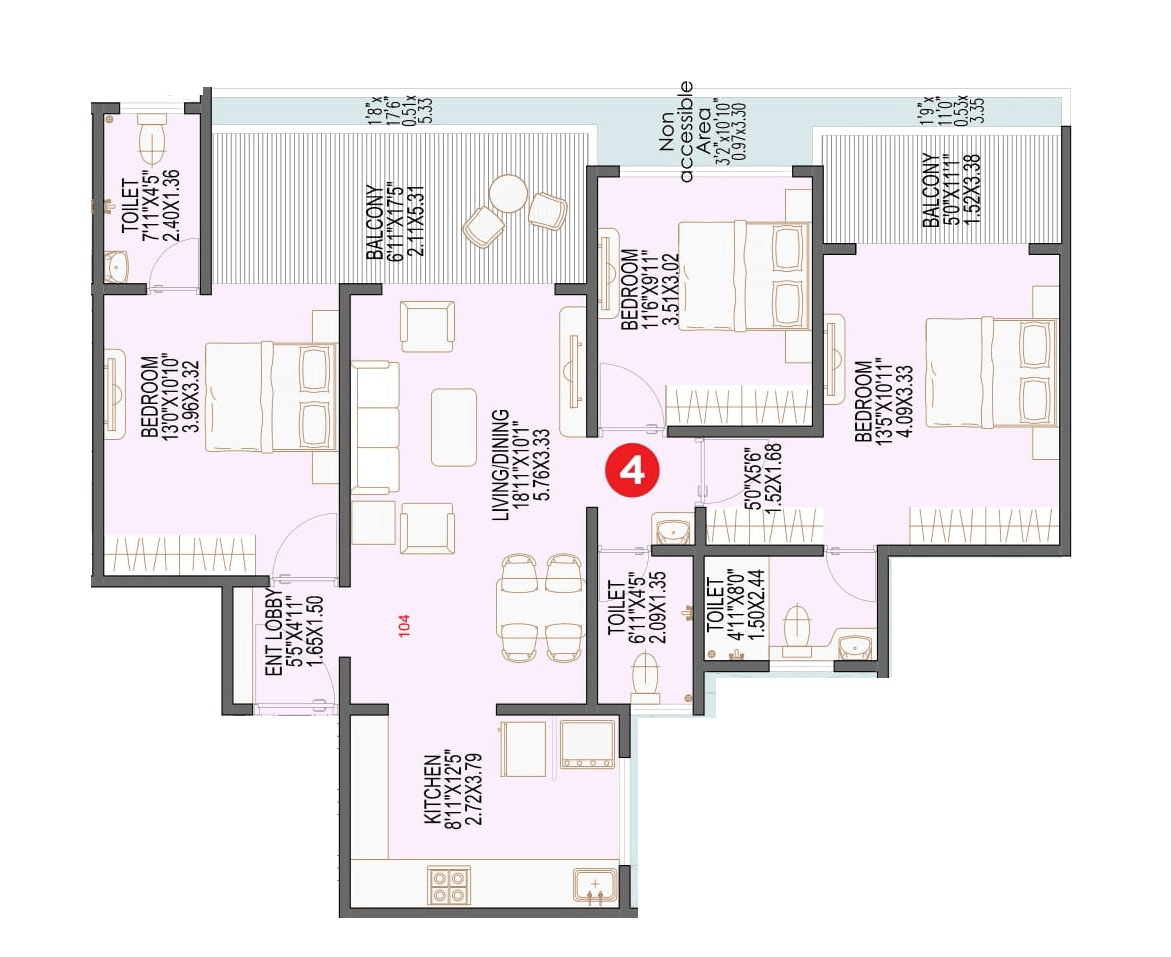 Shiv Malhar Unit plan - 1149 sq.ft.
