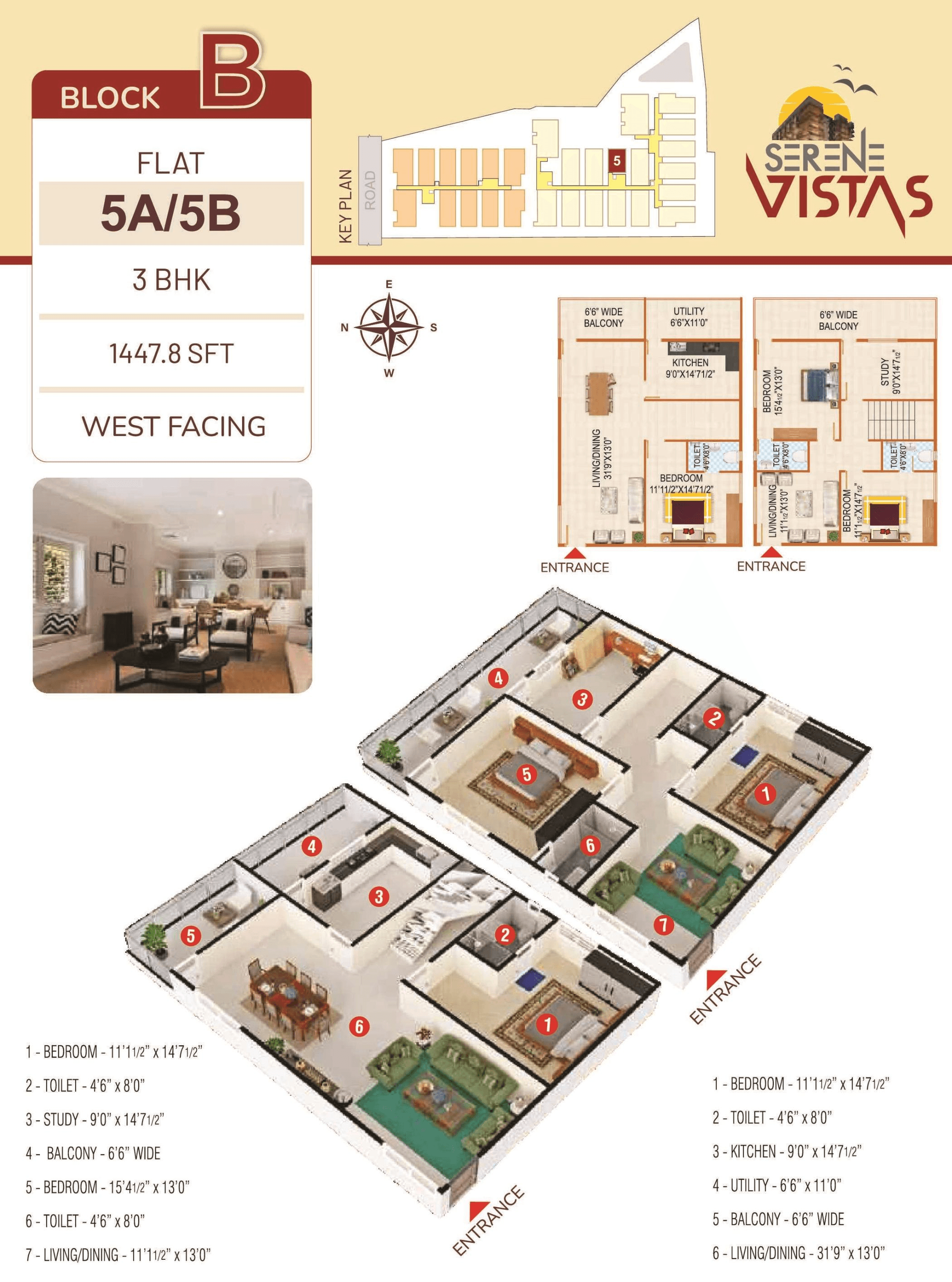 Peers Serene Vistas Unit plan - 869 sq.ft.