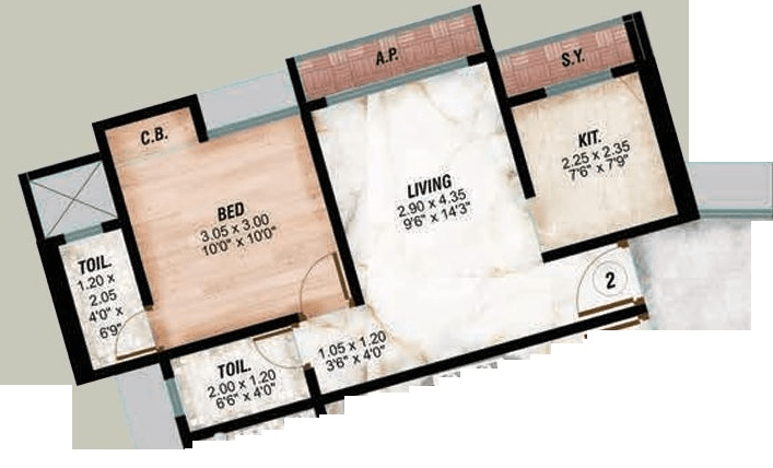 Unit plan - 423 sq.ft.