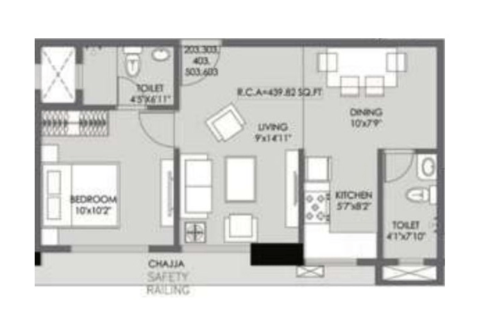Unit plan - 440 sq.ft.