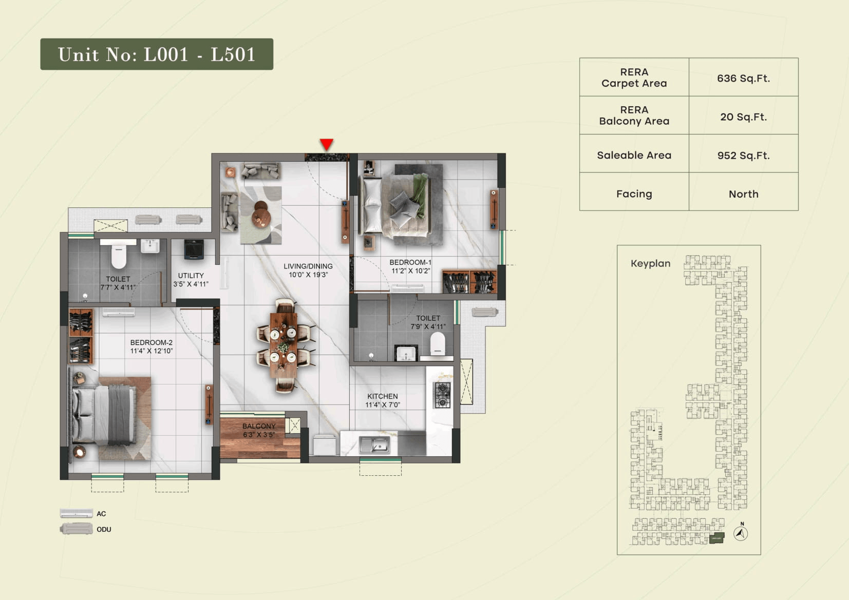 TVS Verde Vista Unit plan - 647 sq.ft.