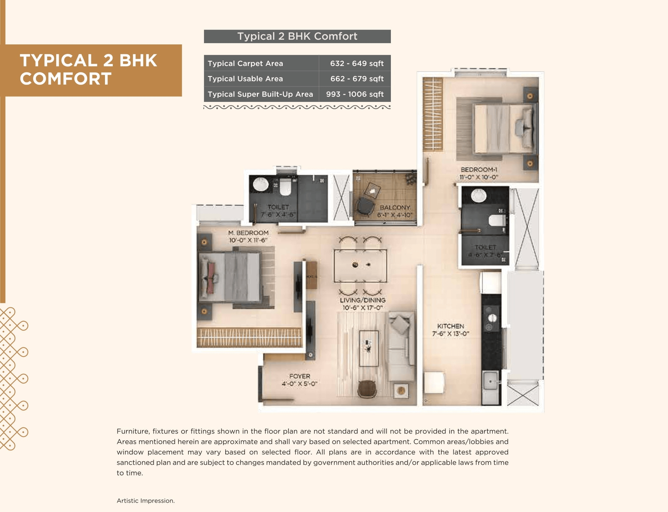 Unit plan - 662 sq.ft.