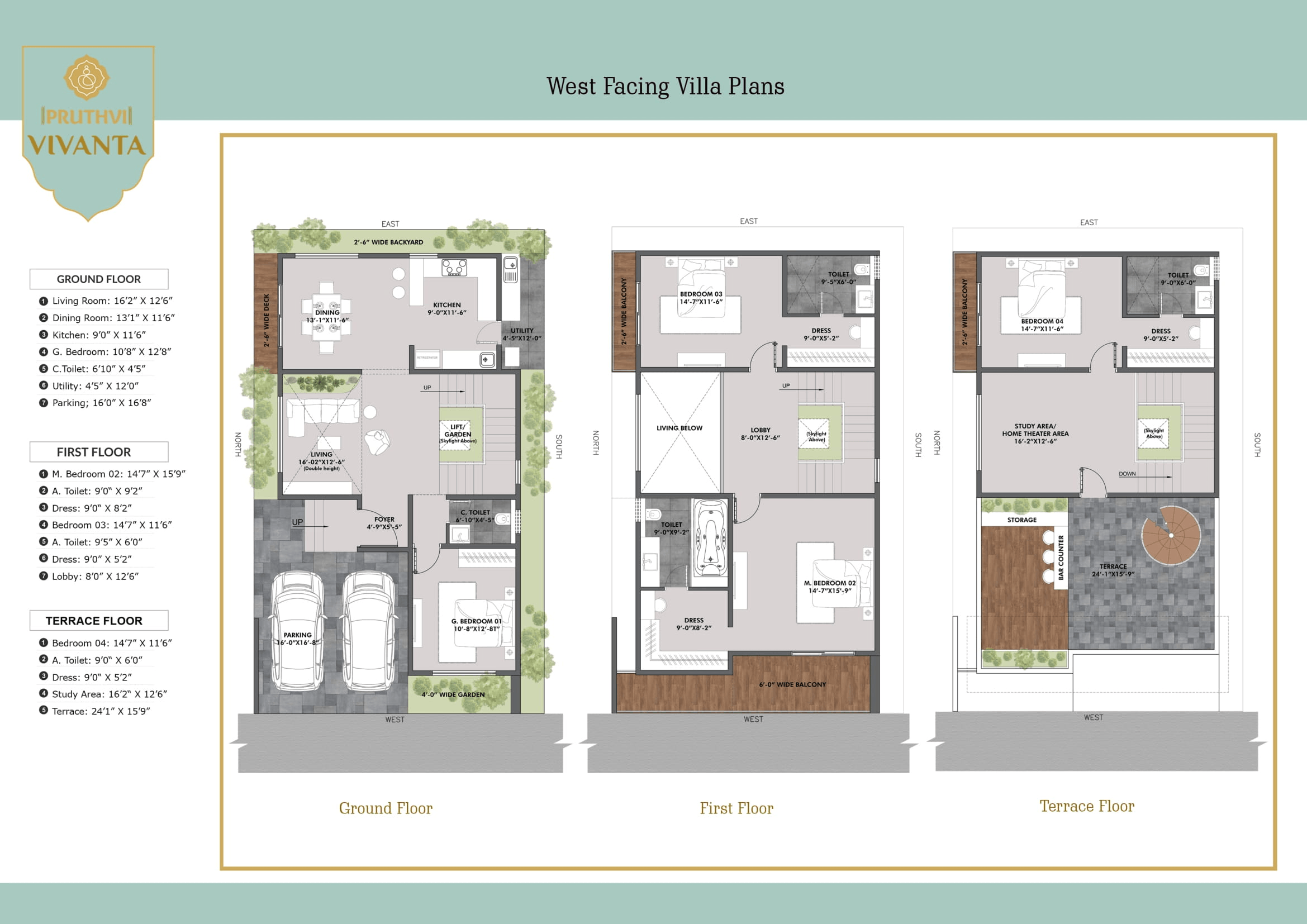 Pruthvi Vivanta Unit plan - 2161 sq.ft.