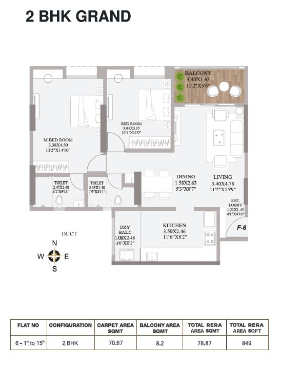 Unit plan - 849 sq.ft.