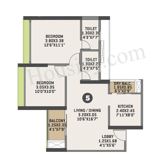 VTP Earth One Unit plan - 667 sq.ft.