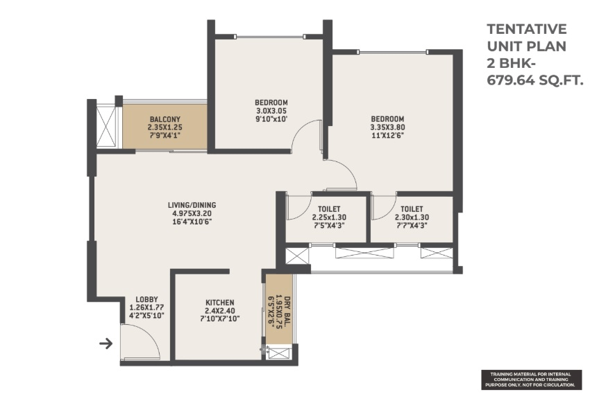 VTP Verve Unit plan - 679 sq.ft.