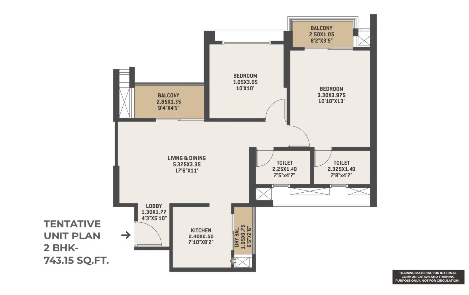 VTP Verve Unit plan - 743 sq.ft.