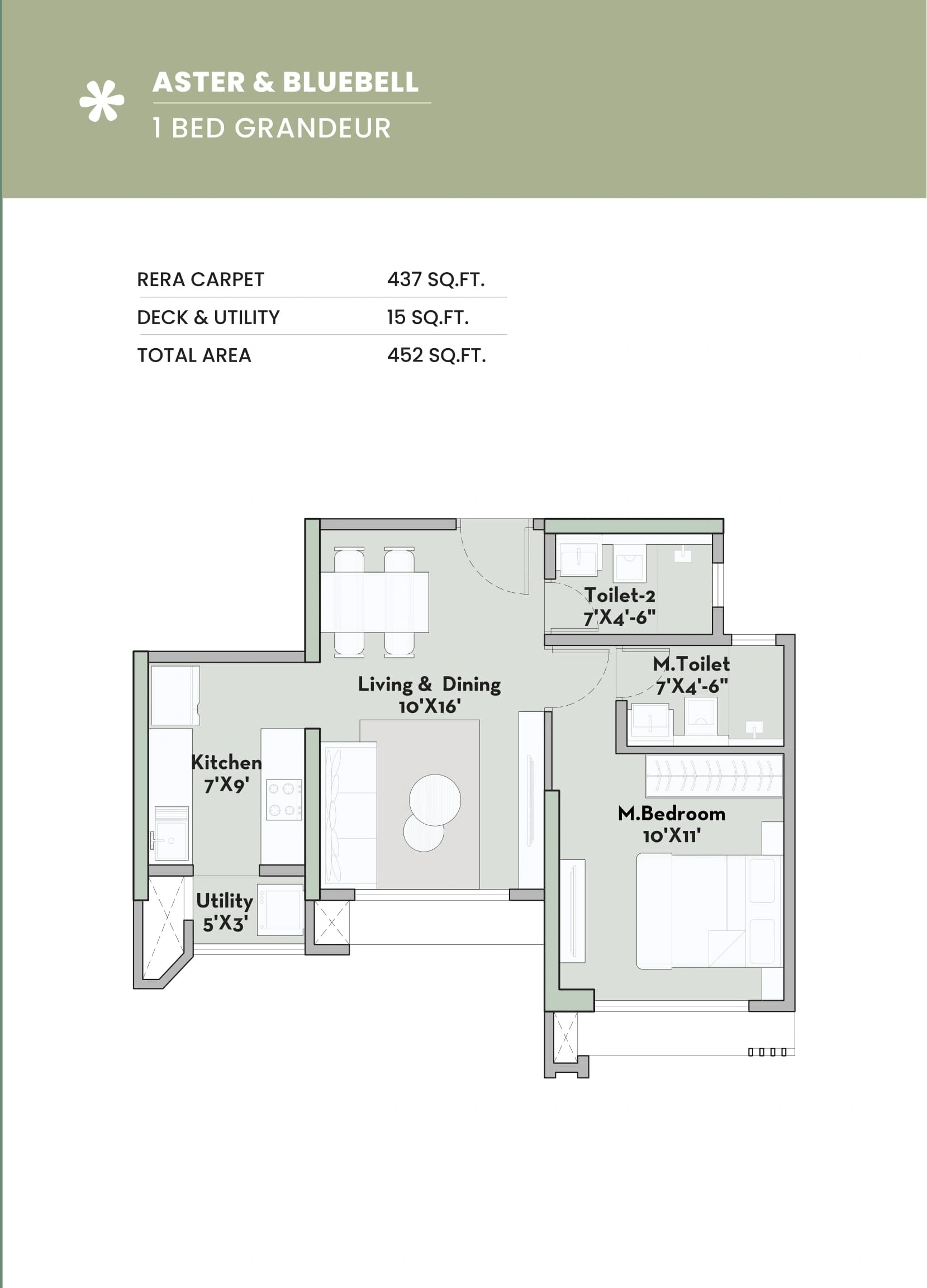 Unit plan - 452 sq.ft.