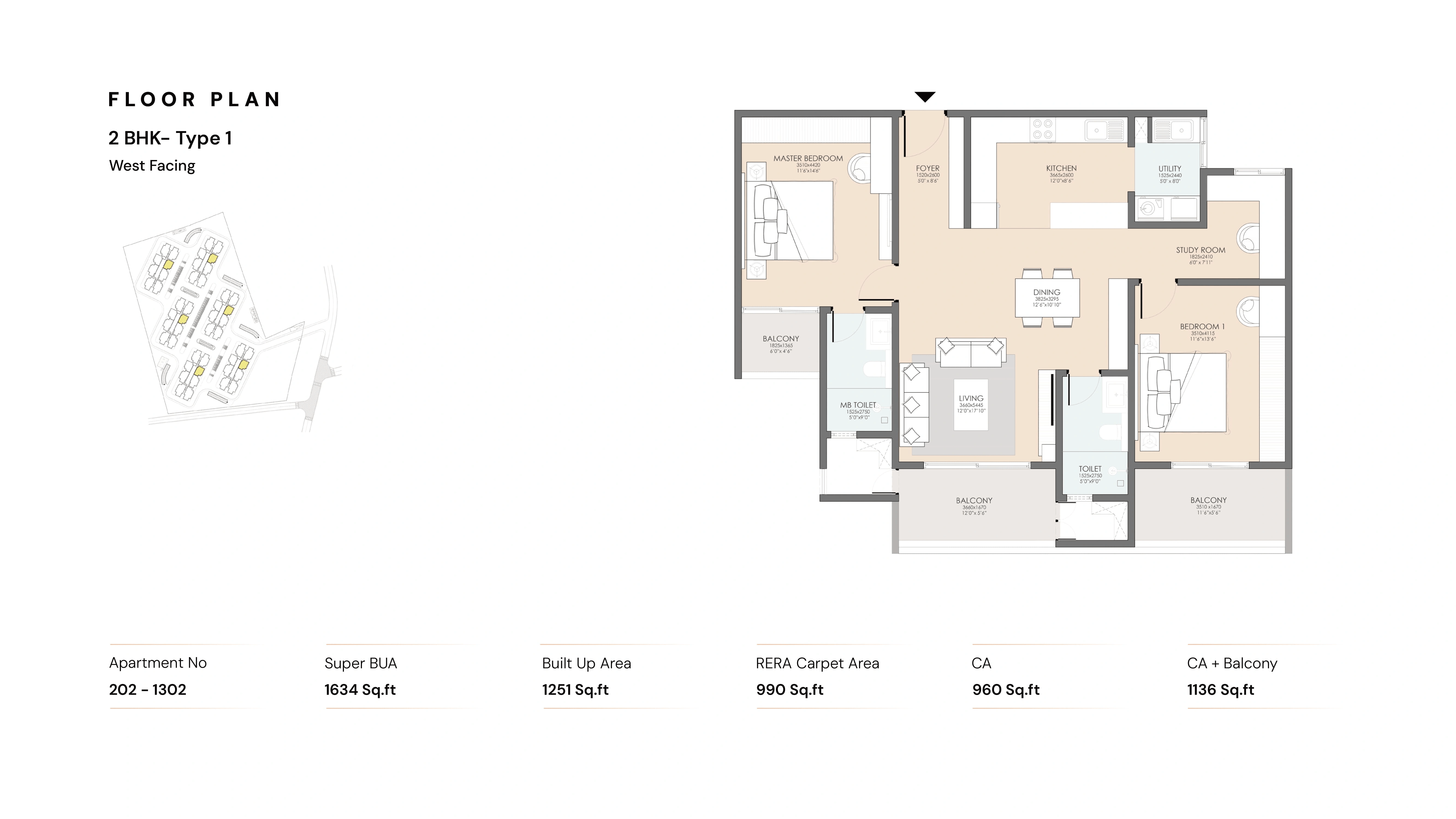 Unit plan - 990 sq.ft.