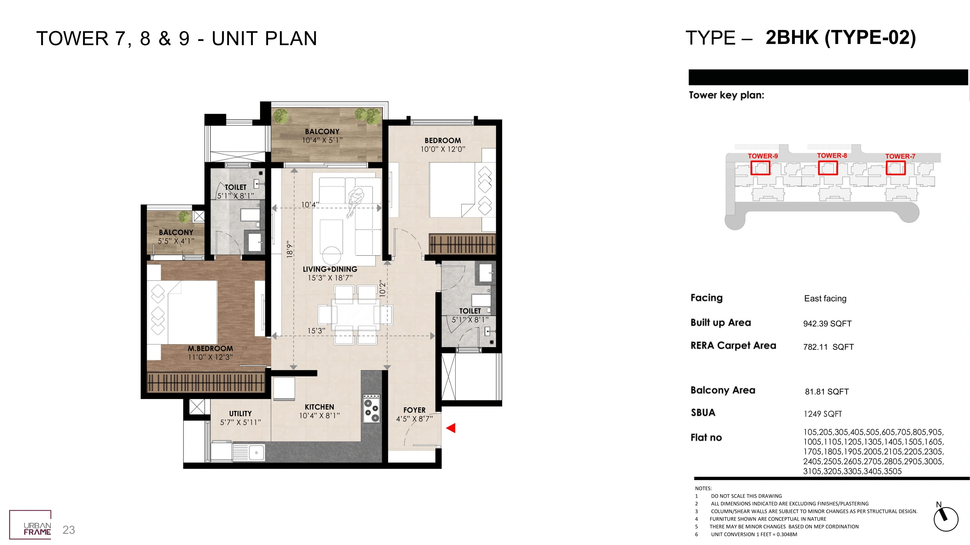 Unit plan - 782 sq.ft.