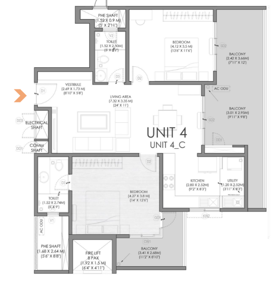 Svamitva Soul Spring Unit plan - 1154 sq.ft.