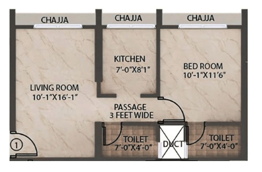 Shreeji Nirmiti Seasons Unit plan - 440 sq.ft.
