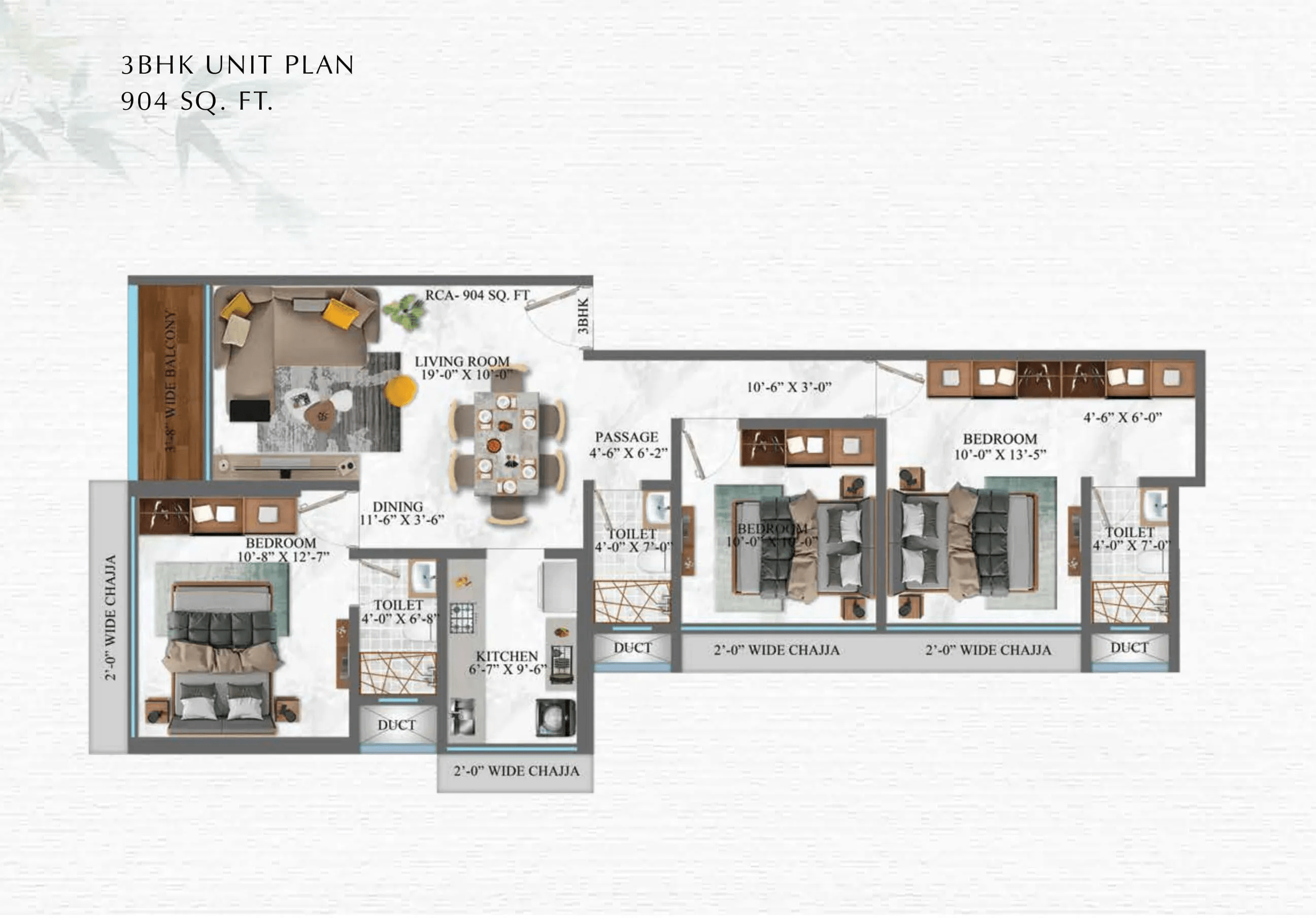Unit plan - 904 sq.ft.