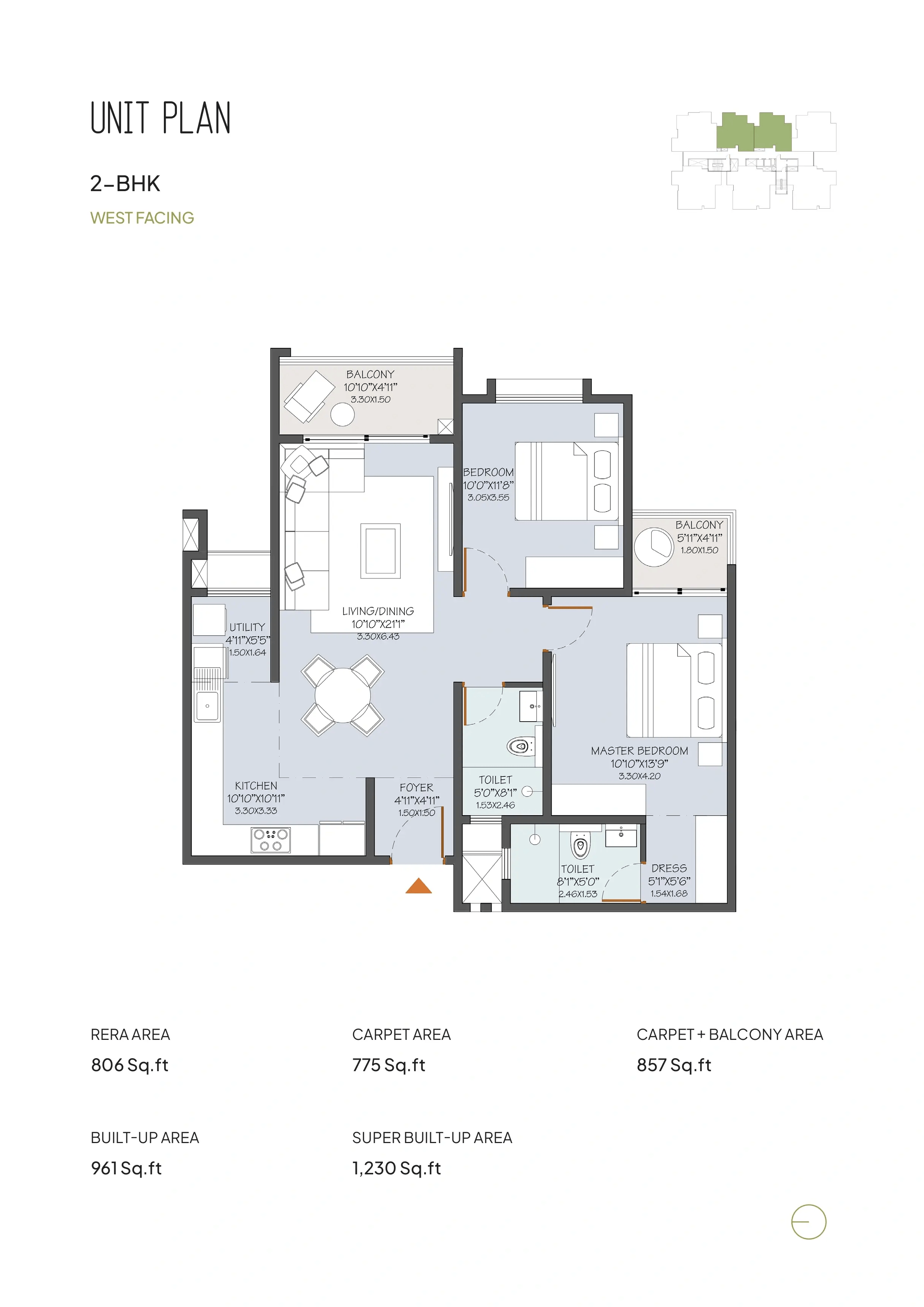 Unit plan - 806 sq.ft.