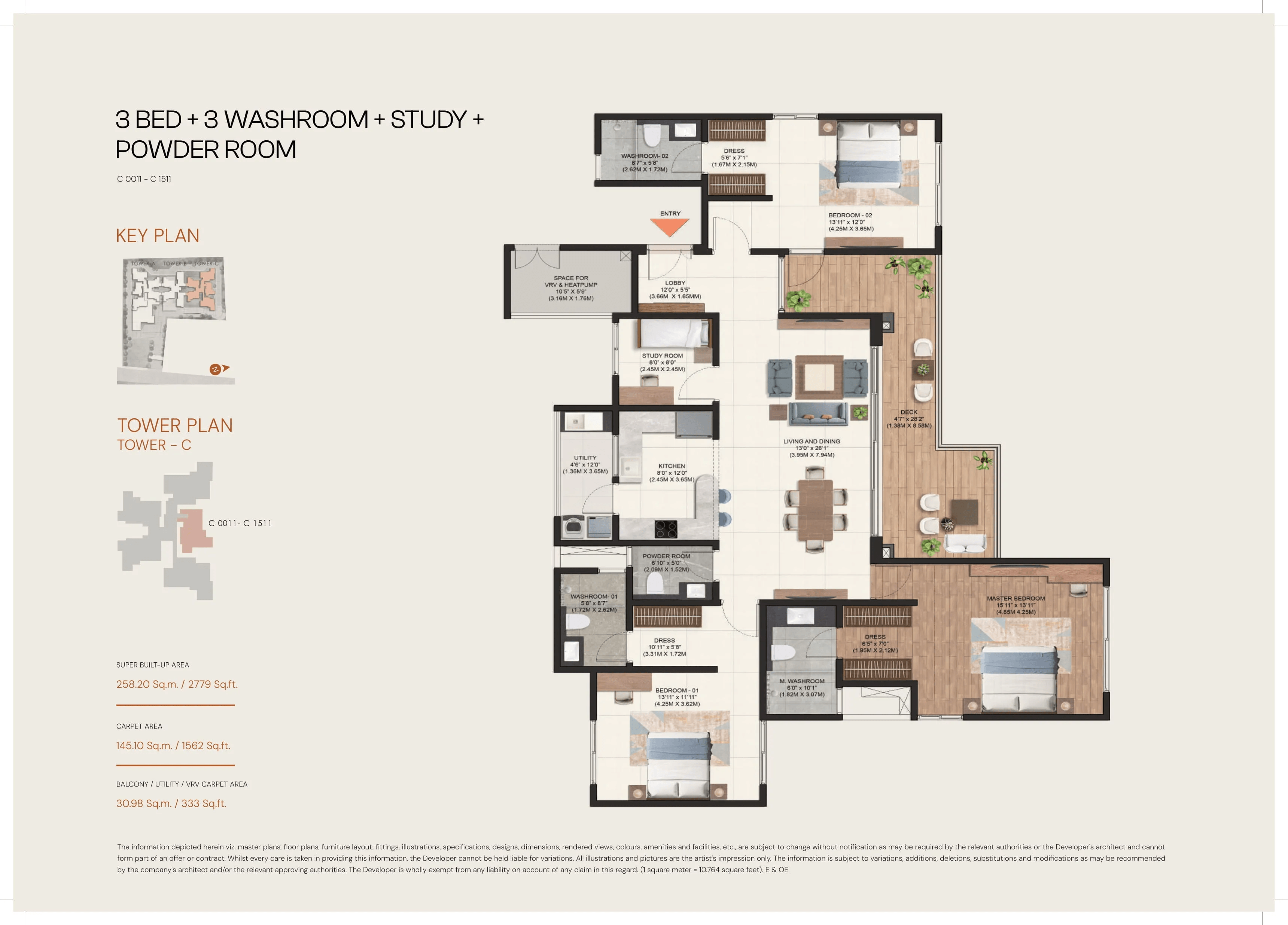 Brigade Avalon Unit plan - 1562 sq.ft.