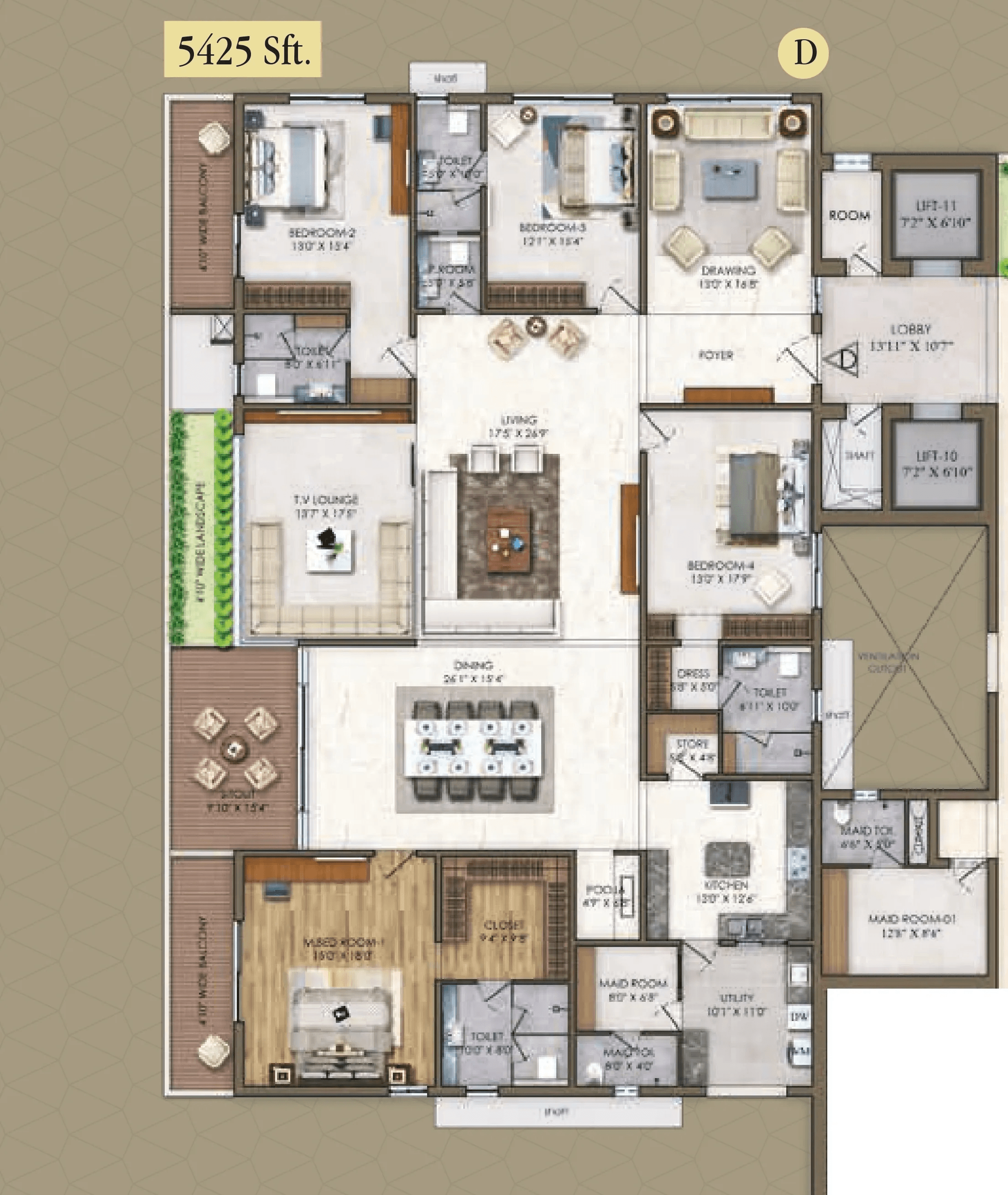 Unit plan - 3960 sq.ft.