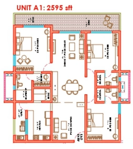 Nova by Raghava Unit plan - 1713 sq.ft.