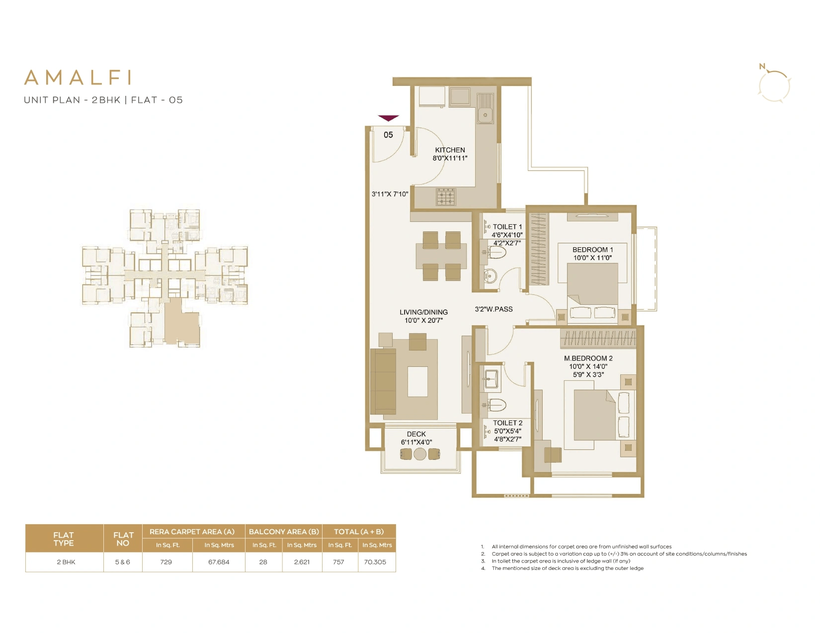 Hiranandani Westgate Unit plan - 757 sq.ft.