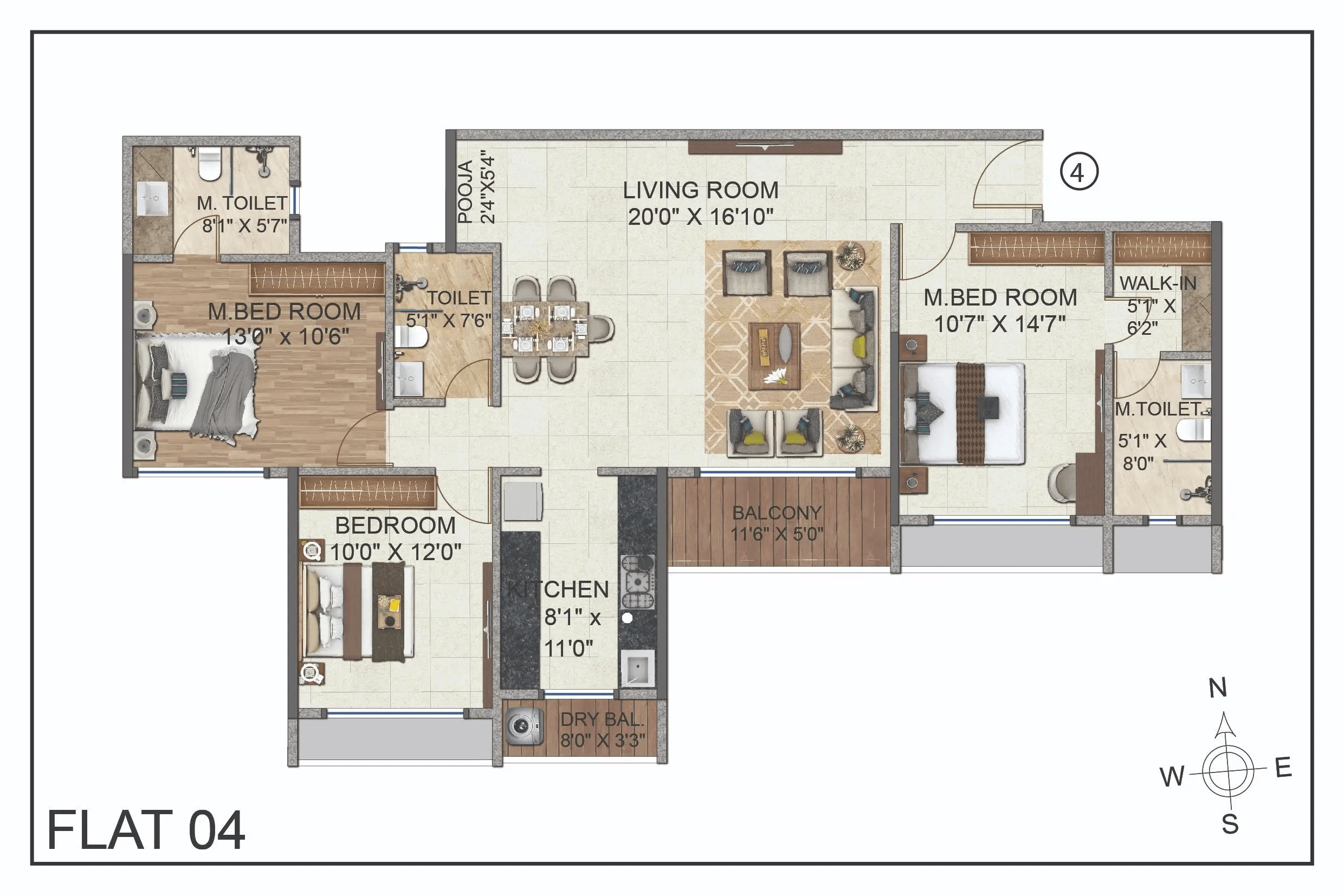 Unit plan - 1102 sq.ft.